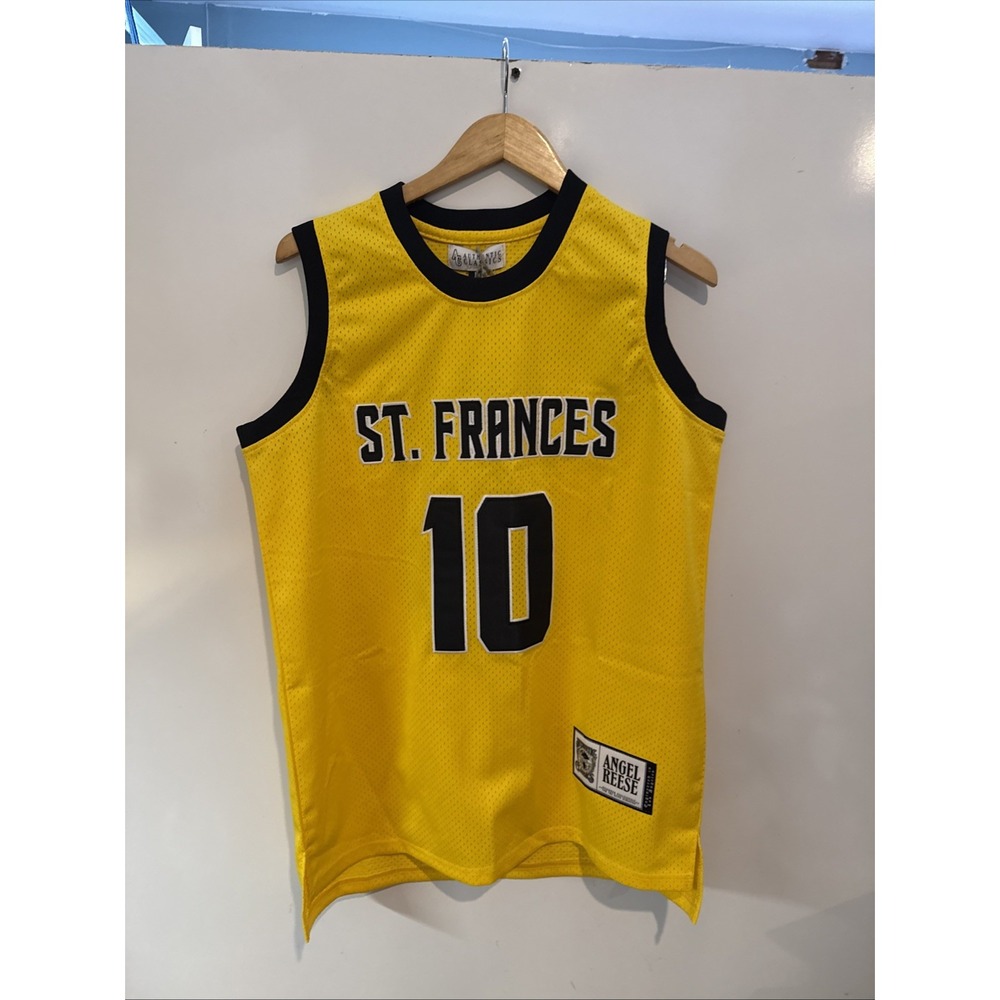 Authentic Classics St. Frances Angel Reese #10 Basketball Jersey Gold Black M